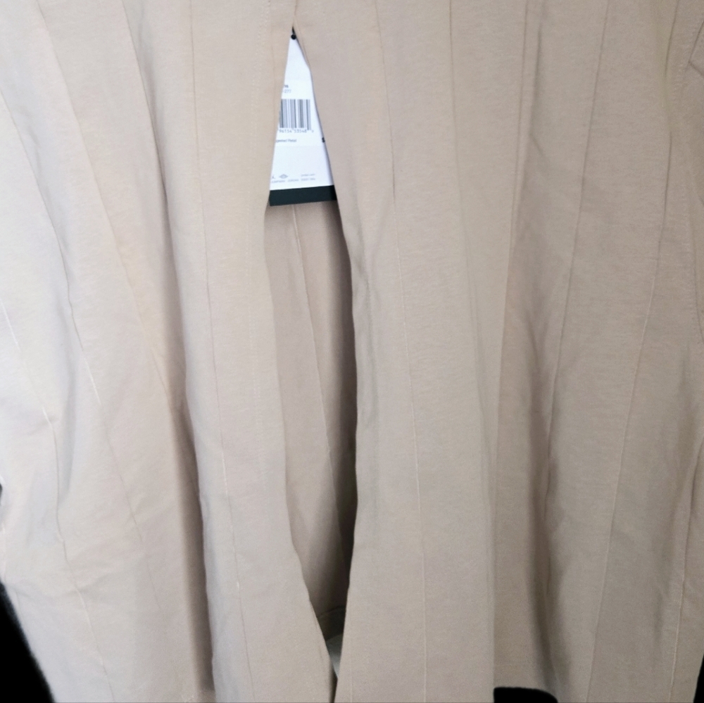 NWT Jordan Pin Striped Tan 2X Open Back Crop T-Shirt Short Sleeve - Picture 5 of 9